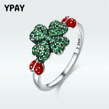 YPAY Vintage Ladybug & Clover Flower Cocktail Rings for Women Real 925 Sterling Silver Green Zircon Bague Fine Jewelry YMR202
YPAY Vintage Ladybug & Clover Flower Cocktail Rings for Women Real 925 Sterling Silver Green Zircon Bague Fine Jewelry YMR202