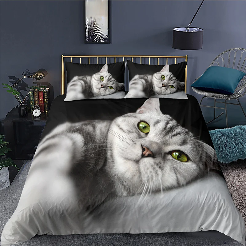 3D Bedding Sets Cute Cat Print Duvet Quilt Cover Set Funy Animal Comforter Bed Covers Pillowcase King Queen 220*240cm Size
3D Bedding Sets Cute Cat Print Duvet Quilt Cover Set Funy Animal Comforter Bed Covers Pillowcase King Queen 220*240cm Size