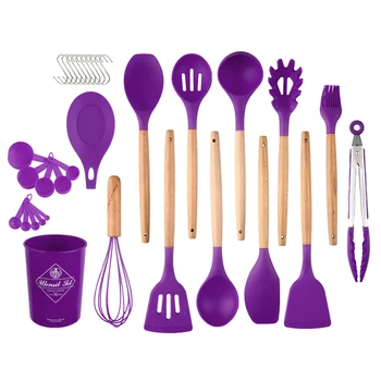 24pcs/set Non Stick Beater Kitchen Utensil Chef Wooden Handle Spatula Oil Brush Food Clip Cooking Tools Storage Bucket Spoon
24pcs/set Non Stick Beater Kitchen Utensil Chef Wooden Handle Spatula Oil Brush Food Clip Cooking Tools Storage Bucket Spoon