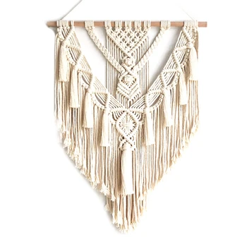 Macrame Wall Hanging Tapestry Wall Decor Boho Chic Bohemian Woven Home Decoration 55X70cm 
Macrame Wall Hanging Tapestry Wall Decor Boho Chic Bohemian Woven Home Decoration 55X70cm