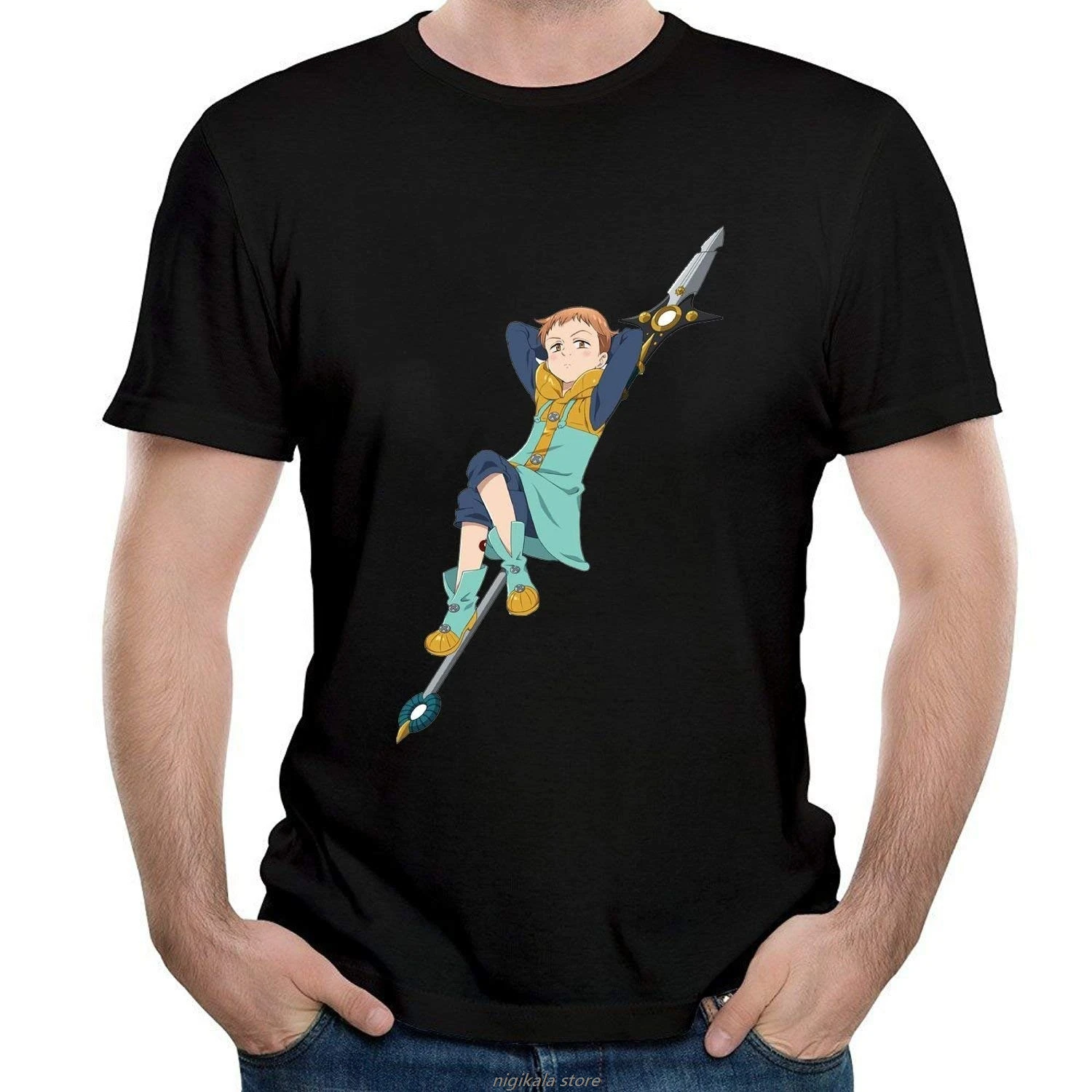 Men's Nanatsu No Taizai The Seven Deadly Sins King T-Shirt Black Male Designing T Shirt top tee Punk Tops
Men's Nanatsu No Taizai The Seven Deadly Sins King T-Shirt Black Male Designing T Shirt top tee Punk Tops
