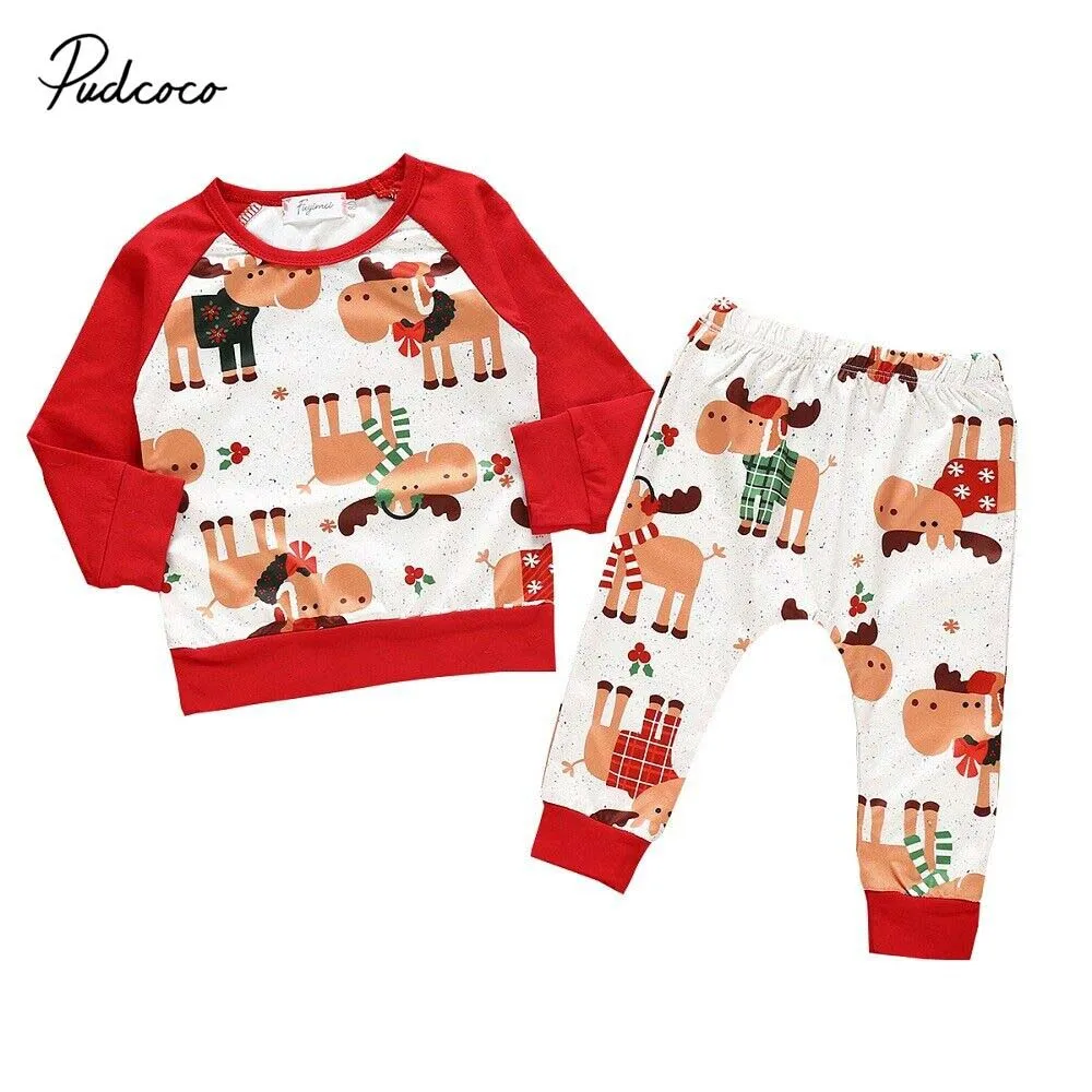 2019 Baby Spring Autumn Clothing Newborn Infant Baby Boy Girl Christmas Tops&Pants 2Pcs Outfits Set Xmas Reindeer Print Playsuit
2019 Baby Spring Autumn Clothing Newborn Infant Baby Boy Girl Christmas Tops&Pants 2Pcs Outfits Set Xmas Reindeer Print Playsuit