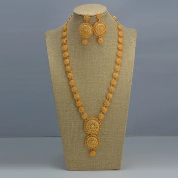 Annayoyo Outvalue Necklace/ Earrings Jewelry Set For Women Gold Color Ethiopian Arabic India Bridal Jewelry 
Annayoyo Outvalue Necklace/ Earrings Jewelry Set For Women Gold Color Ethiopian Arabic India Bridal Jewelry