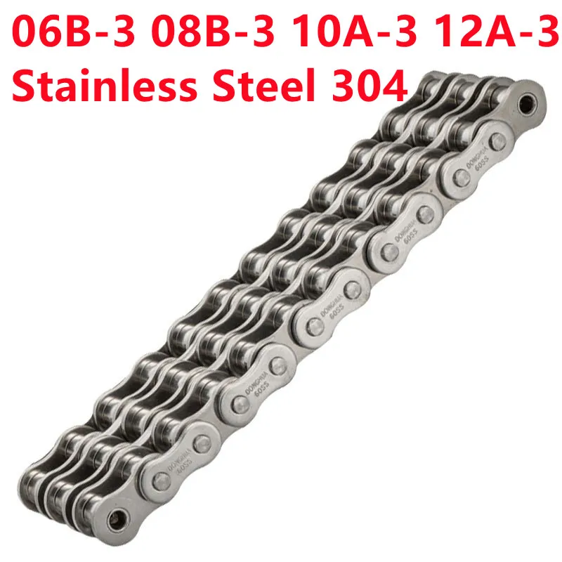 

1PCS 1.5 Meter Long Stainless Steel Short Pitch Industrial Roller Transmission Drive Chain 06B-3 08B-3 10A-3 12A-3