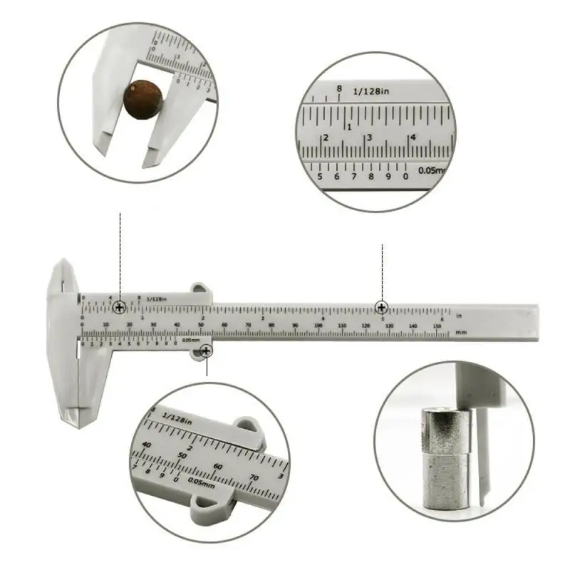0-150 mm Vernier Caliper Double Scale Plastic Measuring Student Mini Tool DIY Model Making Carton Animal 15CM Straight Ruler | Канцтовары
