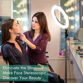 10.2 Inch Selfie Ring Light with Tripod Stand for Live Sream Makeup LED Ringlight Photography Lighting For Youtube Phone Holder
10.2 Inch Selfie Ring Light with Tripod Stand for Live Sream Makeup LED Ringlight Photography Lighting For Youtube Phone Holder