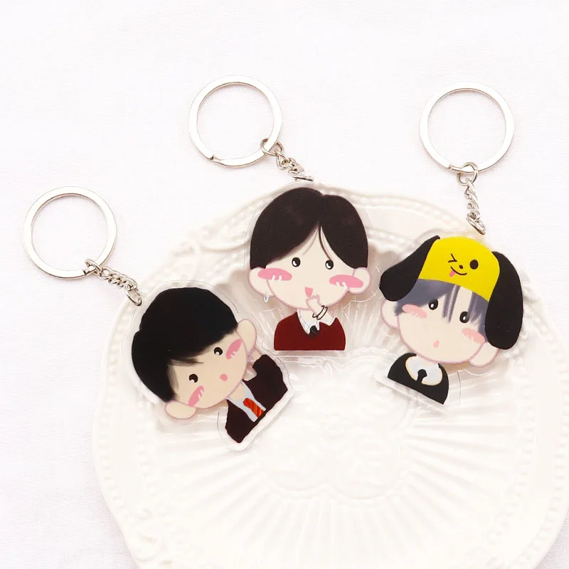 

Kpop Keychain Bangtan Boys Key Chains Cute JUNG KOOK V SUGA JHOPE JIMIN JIN RM Album Keychain Acrylic Key Holder Accessories