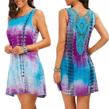 2019 Summer Women Fashion Sleeveless Colorfuls Dress Lace Casual Female Blue Mini Dress Plus Size
2019 Summer Women Fashion Sleeveless Colorfuls Dress Lace Casual Female Blue Mini Dress Plus Size