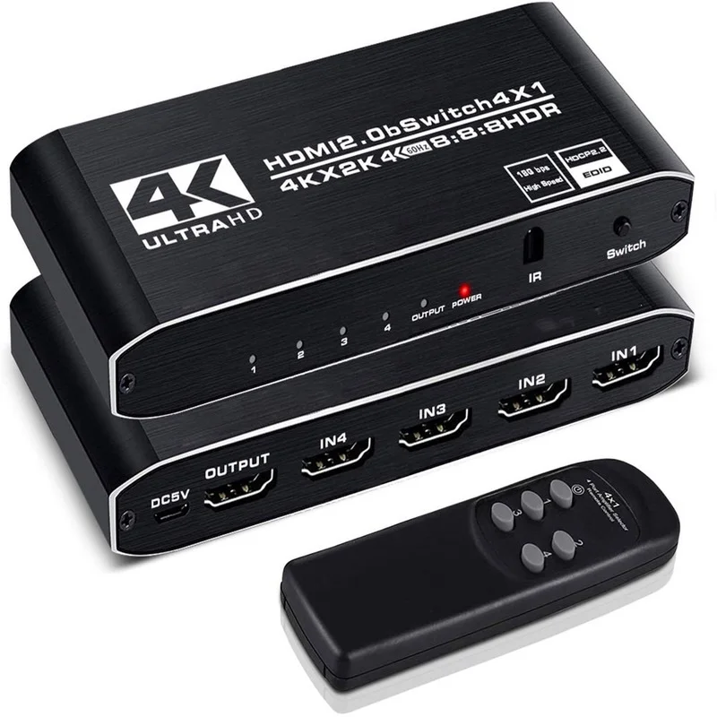 Switch 5 Port HDMI-compati IR Remote Control Switcherble 4 In 1 Out Switcher 4x1 Selector Support 4K@30Hz Ultra HD 3D | Безопасность и