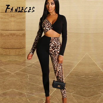 Spring summer Women's Leopard Set tracksuit V-Neck Crop Top and Pants suit two piece set Slim Casual Sexy Overalls 2pcs Outfits
Spring summer Women's Leopard Set tracksuit V-Neck Crop Top and Pants suit two piece set Slim Casual Sexy Overalls 2pcs Outfits