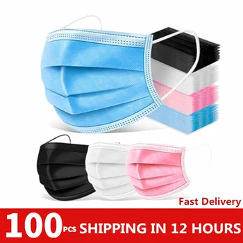 100 pcs Mask Disposable Face masks Non woven 3 Layer Mouth Mask Filter Black Anti Dust Flu Breathable Earloops Mask In Stock!
100 pcs Mask Disposable Face masks Non woven 3 Layer Mouth Mask Filter Black Anti Dust Flu Breathable Earloops Mask In Stock!