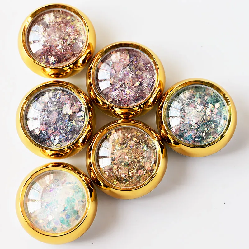 6 Gold Jars Gradient Mermaid Glitter Flakes Nail Glitter Hexagon Holo Sequins Powder 3D Manicure Nail Art Colorful Paillettes
6 Gold Jars Gradient Mermaid Glitter Flakes Nail Glitter Hexagon Holo Sequins Powder 3D Manicure Nail Art Colorful Paillettes
