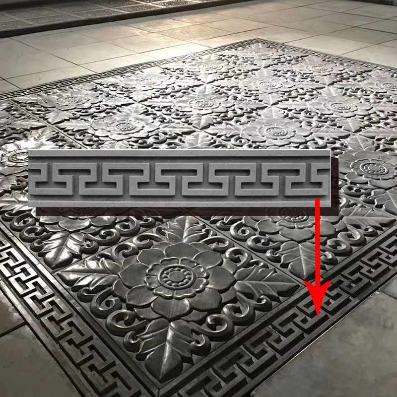 Description Picture 2 of item3D Carving Anti-Slip Concrete Plastic Paving Molds Cement Antique Brick Square Garden Path Making Brick Paving Mould