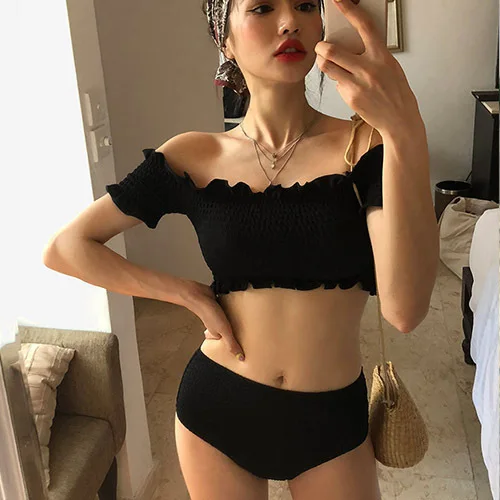Size Chest Push up Short Sleeve Sexy Horizontal Neck Frilled Pleated Slimming Two-piece Swimsuits Bikini
Size Chest Push up Short Sleeve Sexy Horizontal Neck Frilled Pleated Slimming Two-piece Swimsuits Bikini