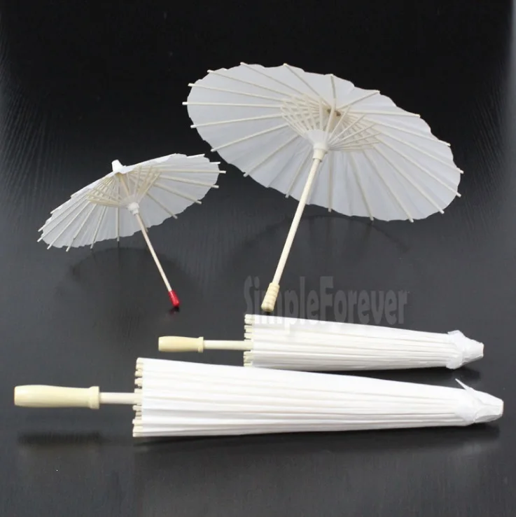 

100pcs/lot Children DIY Hand Painted Blank Oilpaper Umbrella White Art Hand Craft Wedding Parasols Umbrellas