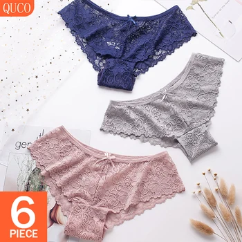QUCO Brand 6 Pcs/lot Women Panties Female Lace Briefs Sexy Underwear Transparent Panty Women's Briefs Hot Lingerie Sexy Thongs
QUCO Brand 6 Pcs/lot Women Panties Female Lace Briefs Sexy Underwear Transparent Panty Women's Briefs Hot Lingerie Sexy Thongs