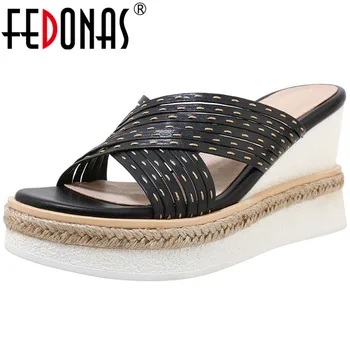 FEDONAS Concise Wedged Platforms Women Sandals 2020 Summer Slipper Classic Design High Heels Pumps Casual Working Shoes Woman
FEDONAS Concise Wedged Platforms Women Sandals 2020 Summer Slipper Classic Design High Heels Pumps Casual Working Shoes Woman