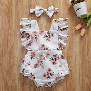 Infant Newborn Baby Girls Ruched Floral Print Romper Bodysuit Outfits Clothes Fashion Toddler Summer Sleeveless Romper Clothes 
Infant Newborn Baby Girls Ruched Floral Print Romper Bodysuit Outfits Clothes Fashion Toddler Summer Sleeveless Romper Clothes