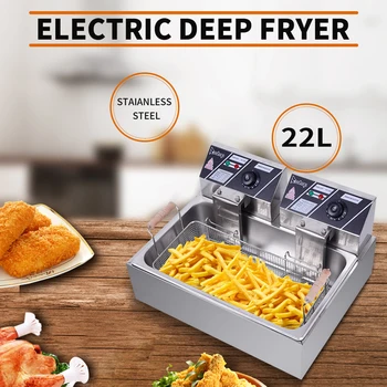 110V Oil Consumption 12.7Qt 12L Oil Pan Total Capacity 23.26Qt 22L Stainless Steel Single Cylinder Electric Fryer 5000W
110V Oil Consumption 12.7Qt 12L Oil Pan Total Capacity 23.26Qt 22L Stainless Steel Single Cylinder Electric Fryer 5000W