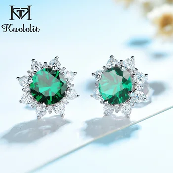Kuololit Emerald Stud Earrings For Women 100% Solid 925 Sterling Silver Gemstone Jewelry Engagement Fashion Hot Wholesale
Kuololit Emerald Stud Earrings For Women 100% Solid 925 Sterling Silver Gemstone Jewelry Engagement Fashion Hot Wholesale
