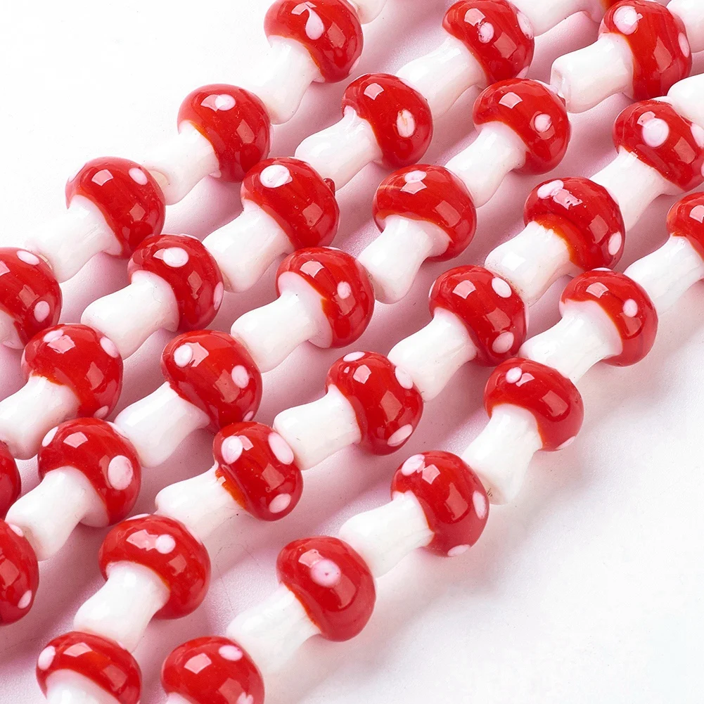 Handmade Lampwork Glass Mushroom Beads Loose Spacer Beads for DIY Jewelry Making Bracelet Earrings Accessories About 25pc/strand
Handmade Lampwork Glass Mushroom Beads Loose Spacer Beads for DIY Jewelry Making Bracelet Earrings Accessories About 25pc/strand