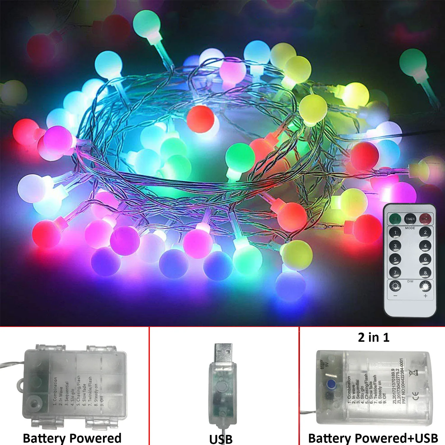 5M 10M Ball LED String Lights USB Battery Powered with Remote Controller Fairy Light for Christmas Tree Wedding Home Decoration
5M 10M Ball LED String Lights USB Battery Powered with Remote Controller Fairy Light for Christmas Tree Wedding Home Decoration