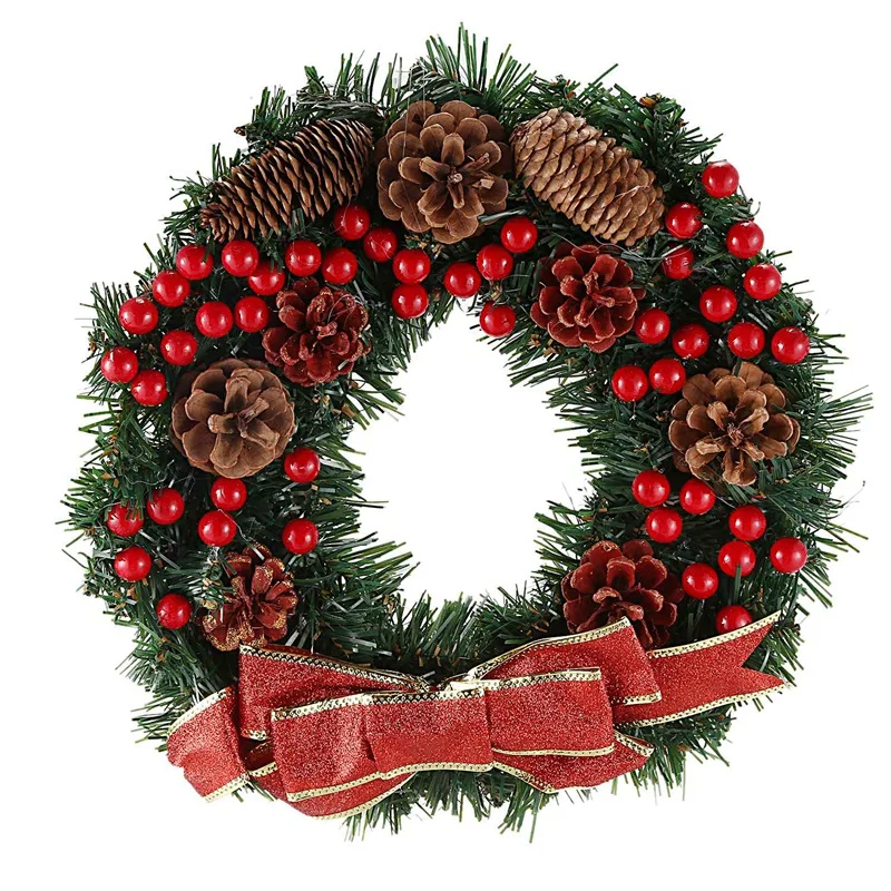 Decoration Ornament Christmas Wreath Artificial Pine Cones Berries and Maple Leaves Holiday Hanging Front Door
Decoration Ornament Christmas Wreath Artificial Pine Cones Berries and Maple Leaves Holiday Hanging Front Door