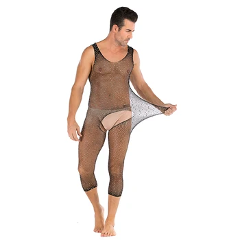Men's jumpsuit Sexy Mesh Hollow Out See-through Underwear Open Crotch Jumpsuits male nightclub Intimates
Men's jumpsuit Sexy Mesh Hollow Out See-through Underwear Open Crotch Jumpsuits male nightclub Intimates