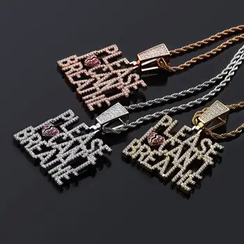 Hip Hop AAA CZ Stone Paved Bling Iced Out Please I Can't Breathe Fight for Freedom Pendant Necklace for Men Rapper Jewelry
Hip Hop AAA CZ Stone Paved Bling Iced Out Please I Can't Breathe Fight for Freedom Pendant Necklace for Men Rapper Jewelry