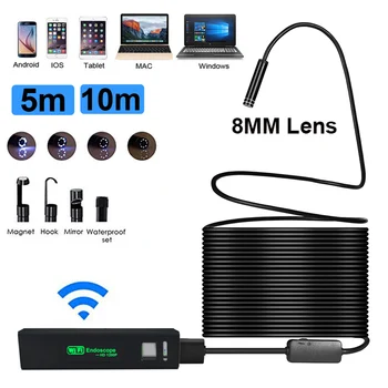 New Wifi Endoscope Android/IOS/PC Borescope Waterproof Lens 8 LED Lights Endoscopic HD Camera Soft Tube 8mm lens 5/10m
New Wifi Endoscope Android/IOS/PC Borescope Waterproof Lens 8 LED Lights Endoscopic HD Camera Soft Tube 8mm lens 5/10m