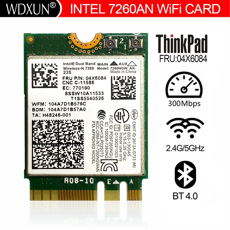 Новая сетевая карта Intel Wireless-N 7260 7260NGW NGFF Wifi Bluetooth4.0 для ThinkPad X240 X230S T440S T431 FRU:04X6008 7260AN
Новая сетевая карта Intel Wireless-N 7260 7260NGW NGFF Wifi Bluetooth4.0 для ThinkPad X240 X230S T440S T431 FRU:04X6008 7260AN