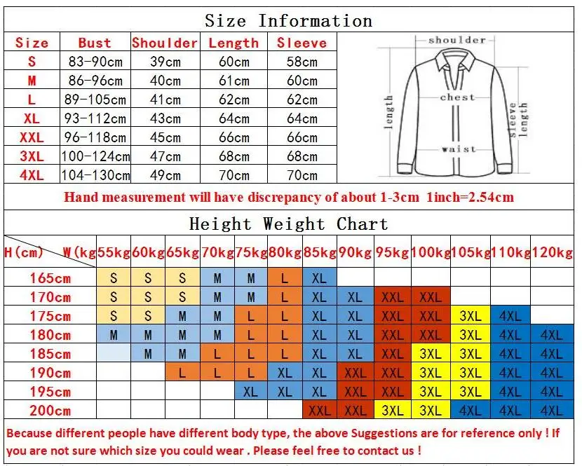 Clothing Size By Height And Weight Chart