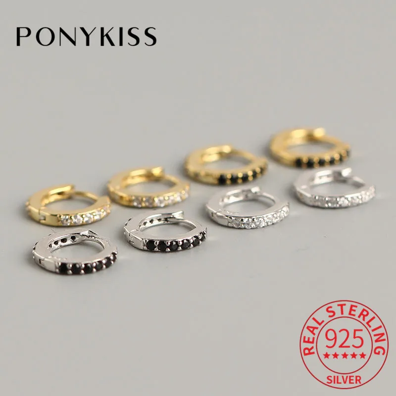 PONYKISS Real 925 Sterling Silver Zircon Round Delicate Hoop Earrings Women Party Simple Fashion Earrings Accessory Chic Gift
PONYKISS Real 925 Sterling Silver Zircon Round Delicate Hoop Earrings Women Party Simple Fashion Earrings Accessory Chic Gift