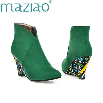 Elegant Wedges Women Ankle Boots High Heels Flock Winter Boots Solid Pointed Toe Shoes Woman Botas Mujer Plus Size 34-43 MAZIAO
Elegant Wedges Women Ankle Boots High Heels Flock Winter Boots Solid Pointed Toe Shoes Woman Botas Mujer Plus Size 34-43 MAZIAO