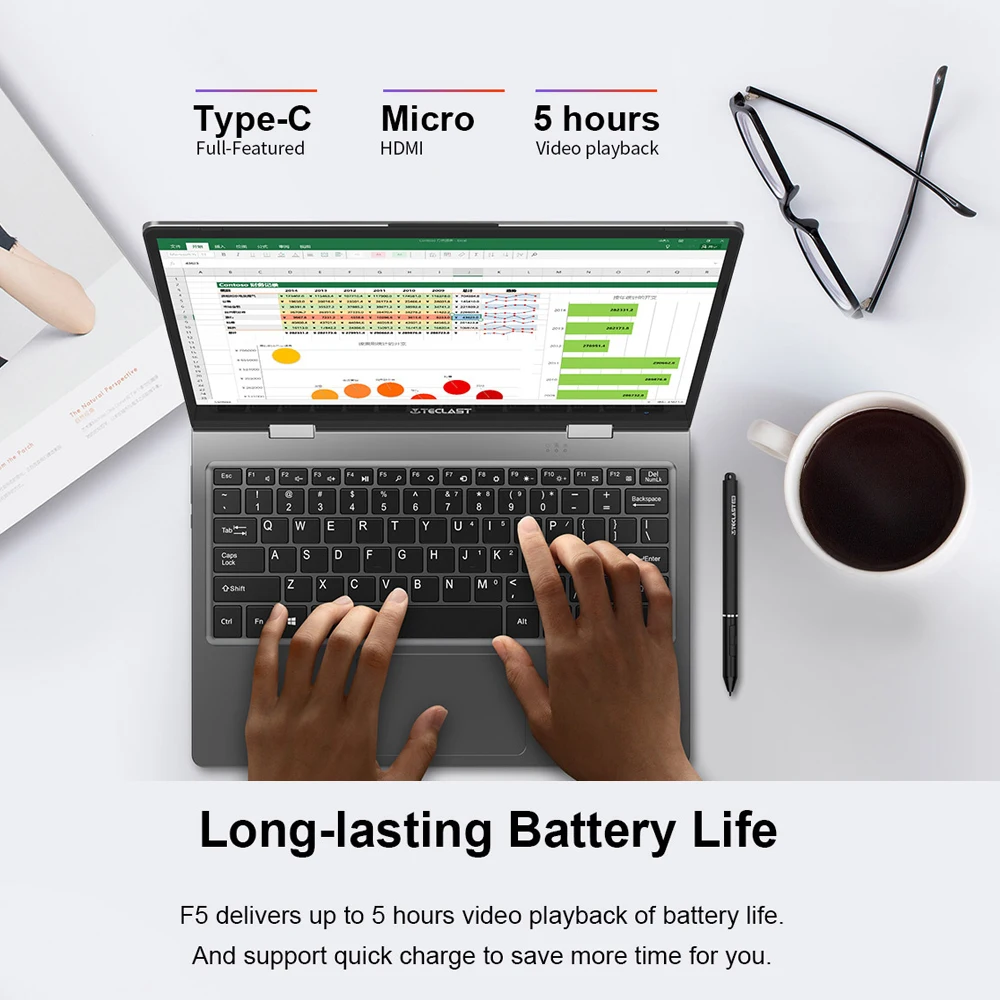 Ноутбук Teclast F5 8 Гб ОЗУ 256 SSD сенсорный экран ПК Intel Gemini Lake N4100 1920*1080 быстрая зарядка