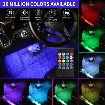 4pcs LED Car Foot Light Ambient Lamp With USB APP Remote Music Control 8 Multiple Modes Automotive Interior Decorative Lights
4pcs LED Car Foot Light Ambient Lamp With USB APP Remote Music Control 8 Multiple Modes Automotive Interior Decorative Lights