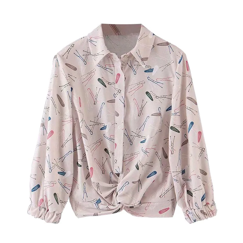 CS211 Autumn European Design Sweep Crossed Knot Print Turn Down Collar Long Sleeve Blouse Tops
CS211 Autumn European Design Sweep Crossed Knot Print Turn Down Collar Long Sleeve Blouse Tops