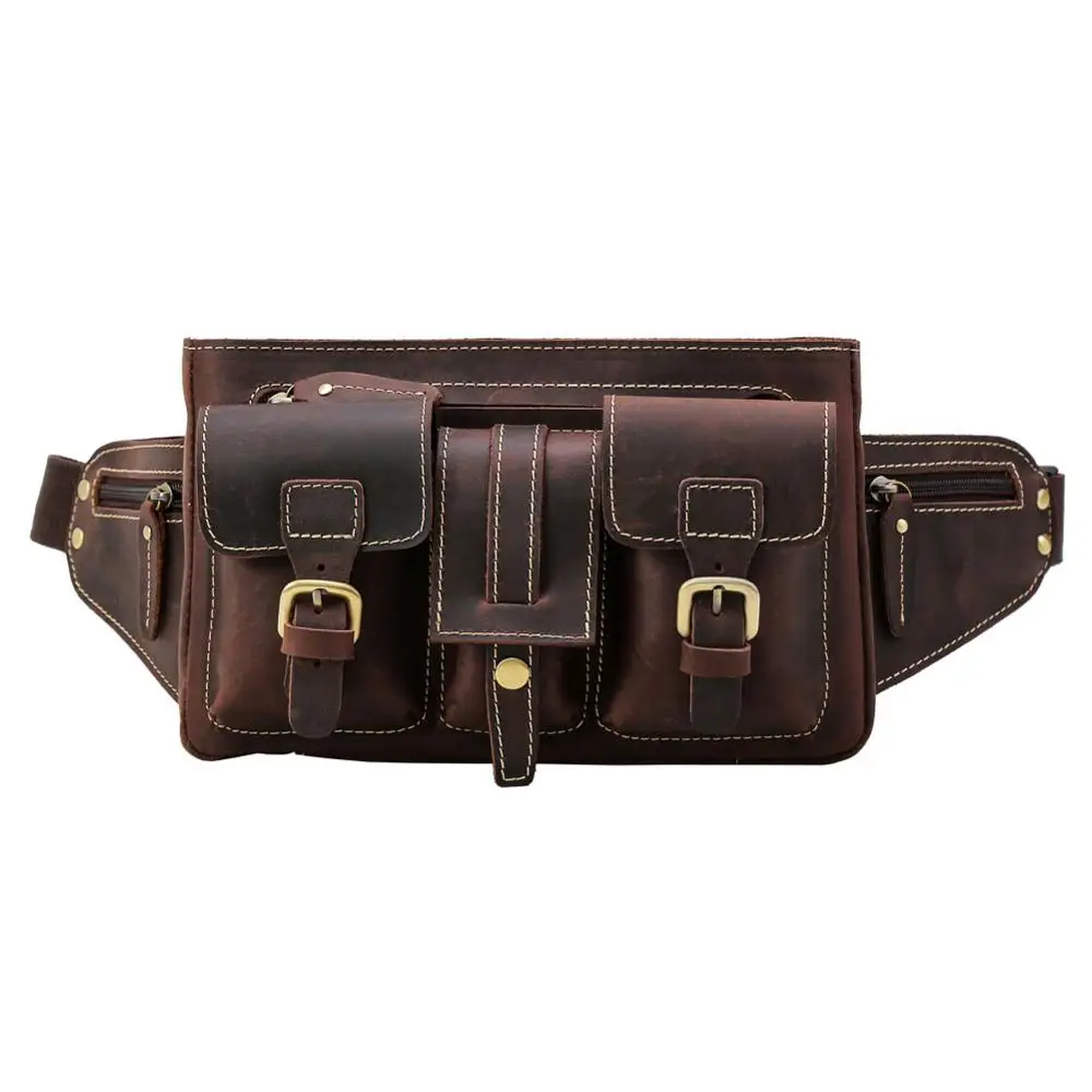 Tiding New 100% Cowhide Waist Bag Men Fanny Pack Top Genuine Leather Bum Bag Retro Small Chest Day Pack Hip Belt Bags Brown 3033
Tiding New 100% Cowhide Waist Bag Men Fanny Pack Top Genuine Leather Bum Bag Retro Small Chest Day Pack Hip Belt Bags Brown 3033