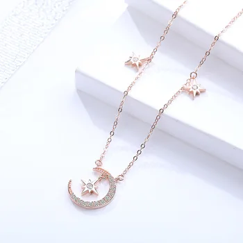 S925 Sterling Silver Star And Moon Necklace Female Light Luxury Six-pointed Star Clavicle Chain Set Of Silver Jewelry 2020 Trend
S925 Sterling Silver Star And Moon Necklace Female Light Luxury Six-pointed Star Clavicle Chain Set Of Silver Jewelry 2020 Trend