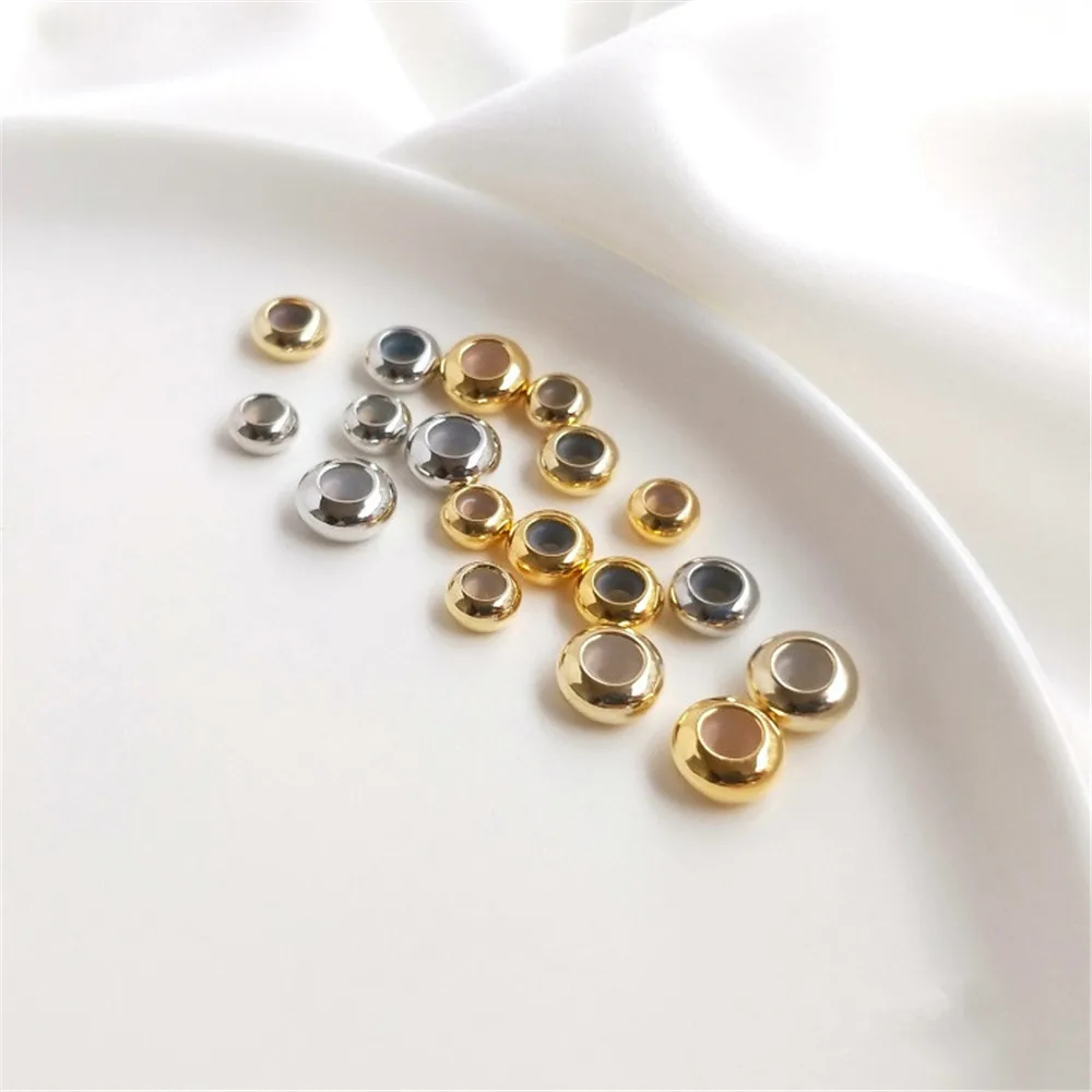 14K Gold Plated With silica gel wheel bead flat bead positioning bead adjustment bead DIY chain separator bead
14K Gold Plated With silica gel wheel bead flat bead positioning bead adjustment bead DIY chain separator bead