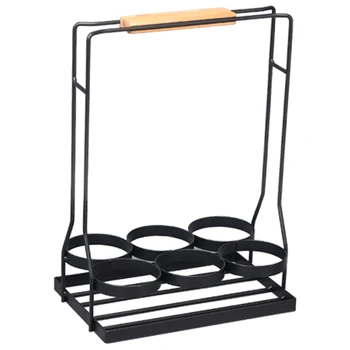 6 Bottle Wine Caddy Sturdy Black Coated Frame Protects Bottles.Real Natural Wood Handle Folds For Compact Storage
6 Bottle Wine Caddy Sturdy Black Coated Frame Protects Bottles.Real Natural Wood Handle Folds For Compact Storage