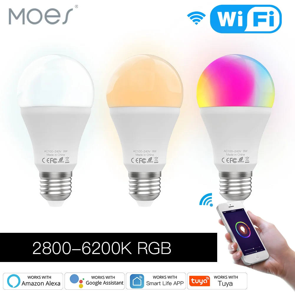 WiFi Smart LED Dimmable Lamp 9W,RGB C+W ,Smart Life Tuya App Remote Control Work with Alexa Echo Google Home E27
WiFi Smart LED Dimmable Lamp 9W,RGB C+W ,Smart Life Tuya App Remote Control Work with Alexa Echo Google Home E27