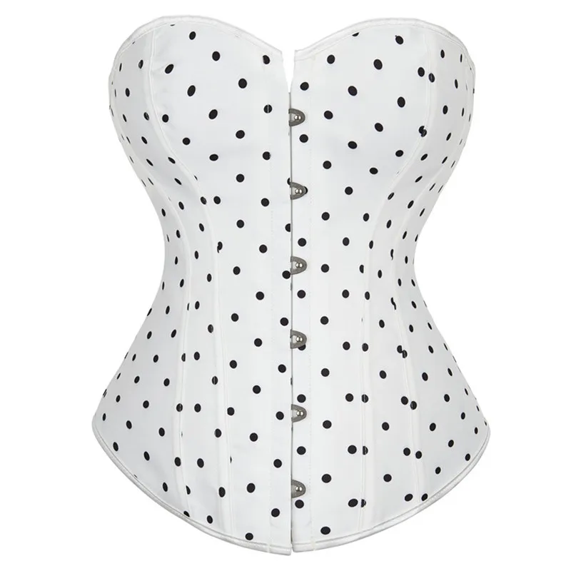 

Polka Dot Corsets And Bustiers Shapewear Lingerie Overbust Corset Sexy Lace Women Waist Trainer Corselet Top Korsett Plus Size