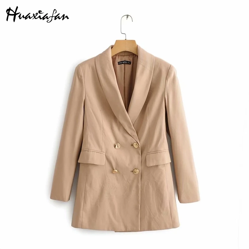 Huaxiafan Solid Blazer Women Jacket Casual Autumn Winter Female Outerwear Coats Office Ladies Long Sleeve Double Breasted Blazer
Huaxiafan Solid Blazer Women Jacket Casual Autumn Winter Female Outerwear Coats Office Ladies Long Sleeve Double Breasted Blazer