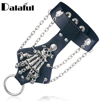 Unisex Cool Punk Rock Gothic Skeleton Skull Hand Glove Chain Link Wristband Bangle Leather Bracelet S244
Unisex Cool Punk Rock Gothic Skeleton Skull Hand Glove Chain Link Wristband Bangle Leather Bracelet S244