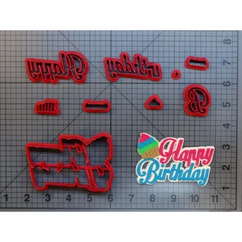 Letter Happy Birthday Font Cookie Cutter Set Fondant Cupcake Top Moulds Custom Made 3D Printed Kitchen Accessories Cake Cutter
Letter Happy Birthday Font Cookie Cutter Set Fondant Cupcake Top Moulds Custom Made 3D Printed Kitchen Accessories Cake Cutter