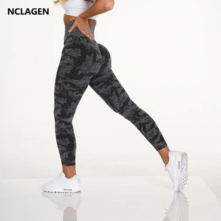 

NCLAGEN Yoga Pants Sport Women Camouflage High Waist Seamless Leggings Squat Proof Fitness Capri Workout Sexy Gym Running Tights