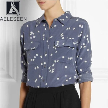 AELESEEN Runway Fashion Silk Blouse Summer Autumn Long Sleeve Blue White Black Top Stars Print Office Ladies Slim Elegant Blouse 
AELESEEN Runway Fashion Silk Blouse Summer Autumn Long Sleeve Blue White Black Top Stars Print Office Ladies Slim Elegant Blouse