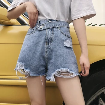 CALOFE 2020 Fashion Female Short mujer Women Summer Light Blue Hole Denim Shorts Loose Personality Raw Wide Leg Denim Shorts
CALOFE 2020 Fashion Female Short mujer Women Summer Light Blue Hole Denim Shorts Loose Personality Raw Wide Leg Denim Shorts