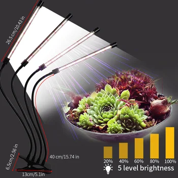 Desk 360 Degree Rotatory Clip On Cycle Timing 4 Heads Flower Aluminum Greenhouse Home Office LED Grow Light For Indoor Plants
Desk 360 Degree Rotatory Clip On Cycle Timing 4 Heads Flower Aluminum Greenhouse Home Office LED Grow Light For Indoor Plants